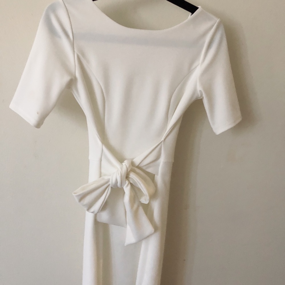 White elegant bow dress